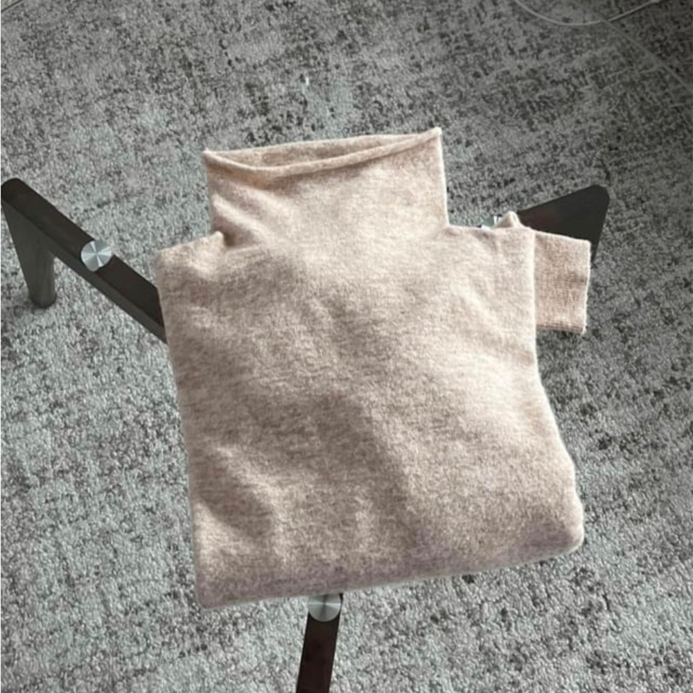 Aritzia Wilfred Lorin Cream Tie Knit Turtleneck Casual Sweater Cottagecore Sz S - Picture 7 of 11